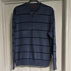 Merona Men's Navy Striped V-Neck Sweater